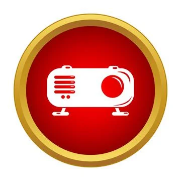 Projector device icon for presentations and multimedia Stock Illustration