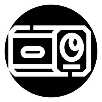 Projector device icon representing cinema and video content Stock Illustration
