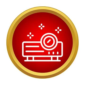 Projector device icon representing media presentation technology Stock Illustration