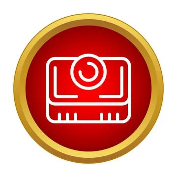 Projector device icon representing multimedia presentation technology Stock Illustration