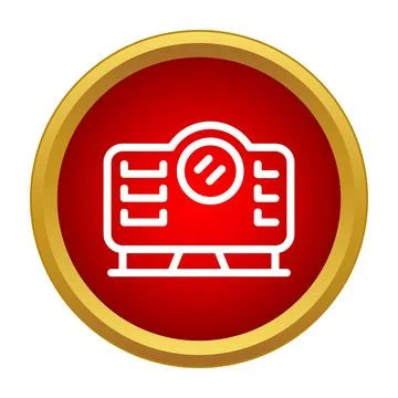 Projector device icon representing presentation and cinema Stock Illustration