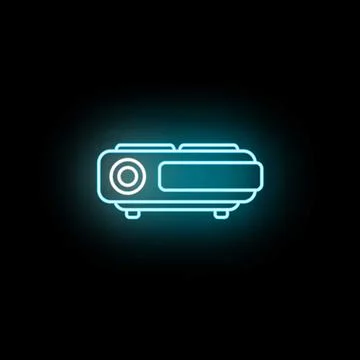 Projector device illuminating digital content on a screen Stock Illustration