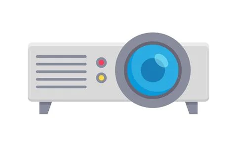 Projector device lens technology screen presentation office media visual display Stock Illustration