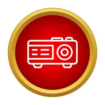 Projector device line icon symbolizing presentation and multimedia technology Stockillustratie