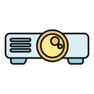 Projector device playing a multimedia presentation show Stock Illustration