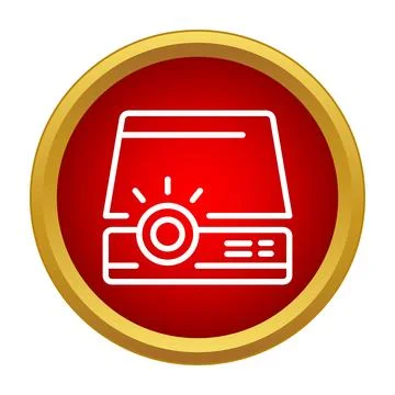 Projector device presenting multimedia content and video Illustrazione stock