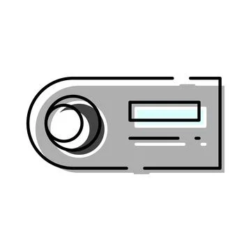 Projector device presenting multimedia for entertainment and business Stock Illustration