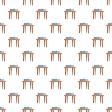 Projector devices on tables creating a seamless pattern Stock Illustration