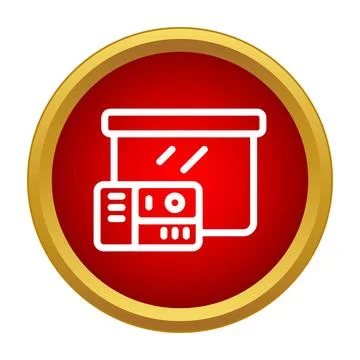 Projector displaying presentation on screen vector icon Stock Illustration