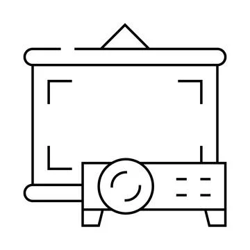 Projector electronic device line icon vector illustration イラスト素材