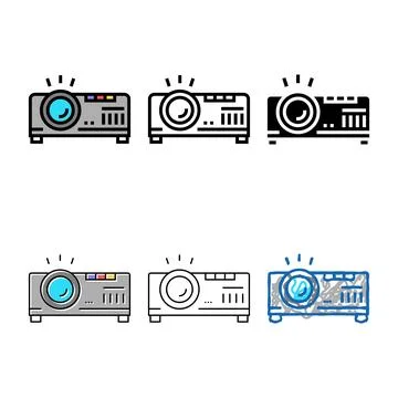 Projector electronic device simplified cinema color icon vector Stockillustratie