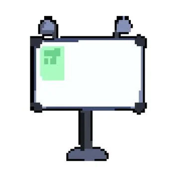 Projector electronic whiteboard pixel art vector illustration Stock Illustration