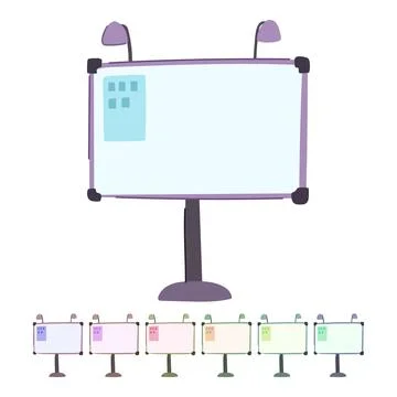 Projector electronic whiteboard vector cartoon graphic Stock Illustration