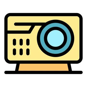 Projector emitting a light beam for presentations and conferences Stock Illustration