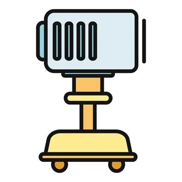 Projector equipment broadcasting moving images and visual media Stock Illustration