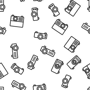 Projector Equipment Vector Seamless Pattern イラスト素材