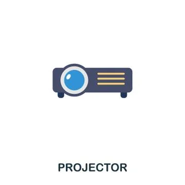 Projector flat icon. Premium style flat icon design. UI. Illustration of Stock Illustration