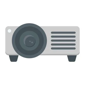 Projector flat icon, presentation and meeting Stock Illustration