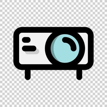 Projector flat icon. technology devices for entertainment, work and school Illustrazione stock