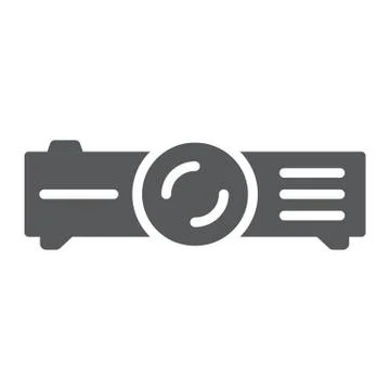 Projector glyph icon, technology and equipment, projection sign, vector graphics 스톡 일러스트