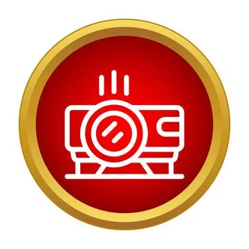 Projector icon conveying presentation, entertainment, and media technology Stock Illustration
