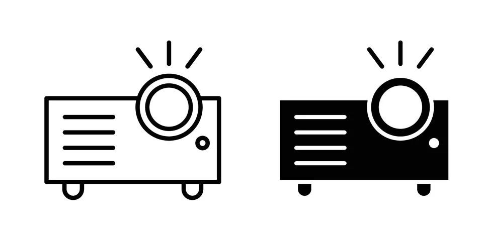 Projector icon for design projects and web UI Stock Illustration