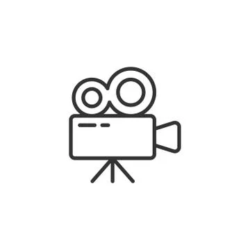 Projector icon in flat style. Cinema camera vector illustration on white isol Stock Illustration