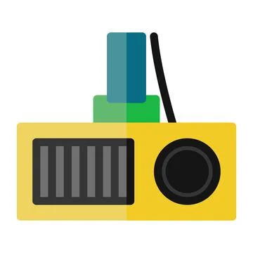 Projector icon in Flat Style. Color Fill. Isolated on White Background Stock Illustration