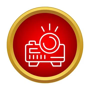 Projector icon illuminating an entertainment presentation concept Stock Illustration