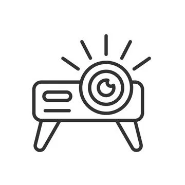 Projector, icon in line design. Projector, presentation, display, cinema, screen Stock-Illustration
