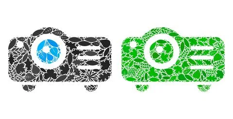 Projector Icon Nature Composition of Herbal Items Stock Illustration