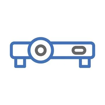Projector icon for presentation and learning. Concept of education, technol.. Stock Illustration