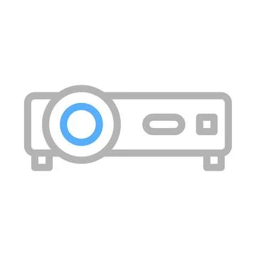 Projector icon for presentation. Concept of presentation, teaching, and lea.. Stock Illustration
