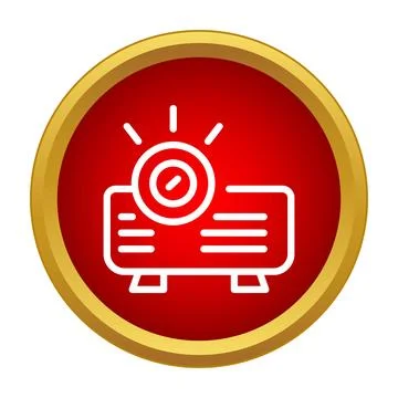 Projector icon projecting light for multimedia presentation Stock Illustration