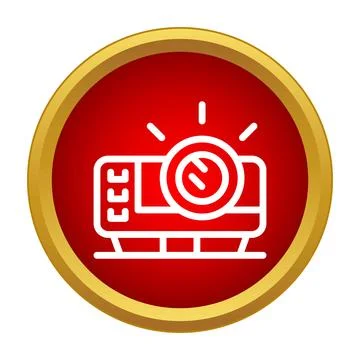 Projector icon projecting light for presentation Stock Illustration