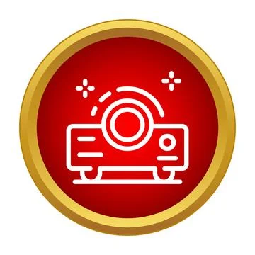 Projector icon representing business presentation and cinema Stock Illustration
