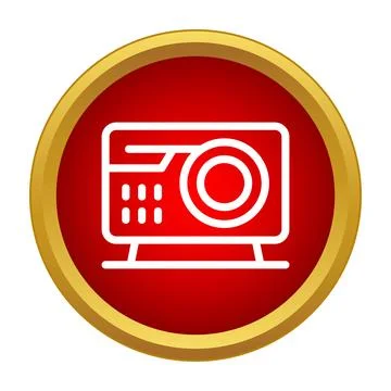 Projector icon representing multimedia presentation technology Stock Illustration