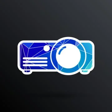 Projector icon Rounded squares button vector symbol Illustrazione stock