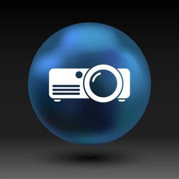 Projector icon Rounded squares button vector symbol Stock Illustration