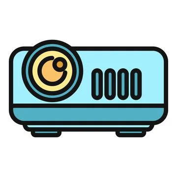 Projector icon showing presentation and entertainment technology Stock Illustration