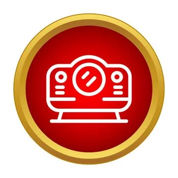 Projector icon showing presentation media device Stock Illustration