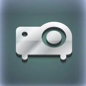 Projector icon symbol. 3D style. Trendy, modern design with space for your text 库存插图