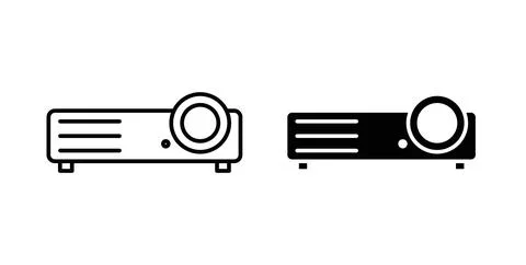 Projector icon symbol. Vector illustration pack in black color. Stock Illustration