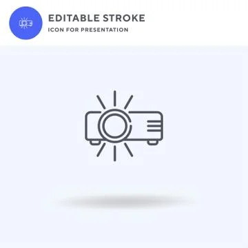 Projector icon vector, filled flat sign, solid pictogram isolated on white, l Ilustración de archivo