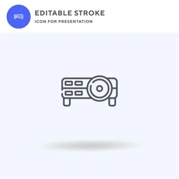 Projector icon vector, filled flat sign, solid pictogram isolated on white, logo Stock Illustration