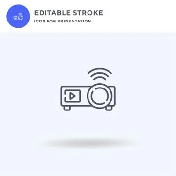 Projector icon vector, filled flat sign, solid pictogram isolated on white, logo Stock Illustration