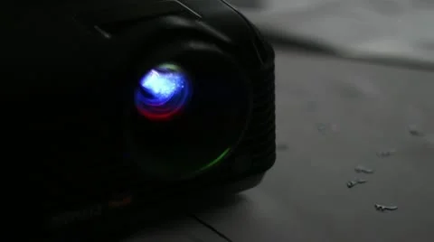Projector lens multi color in use Stock-Footage 11149339