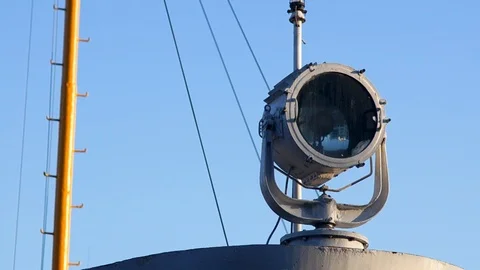 Projector Light Of A Passenger Ship Stock Footage 94382313