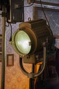 Projector light in a studio old type Foto stock