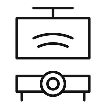 Projector line icon isolated on white background. Black flat thin icon on m.. Stock Illustration